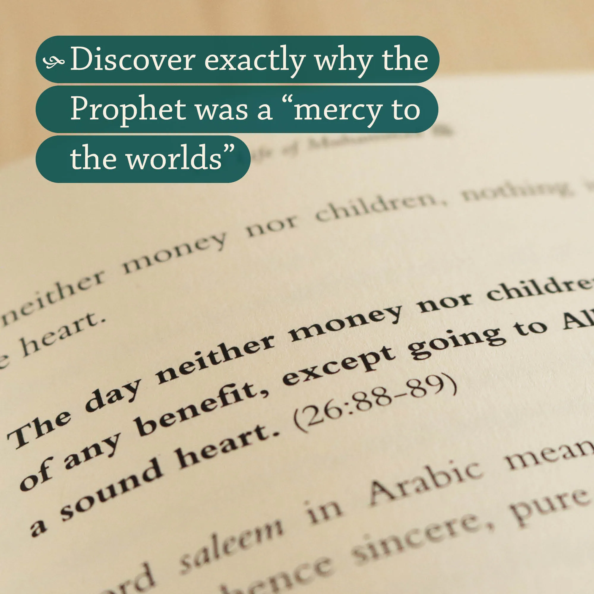 Page close up of The Life of Muhammad by Tahia Al-Ismail. Gentle seerah for teens by Ta-Ha Publishers
