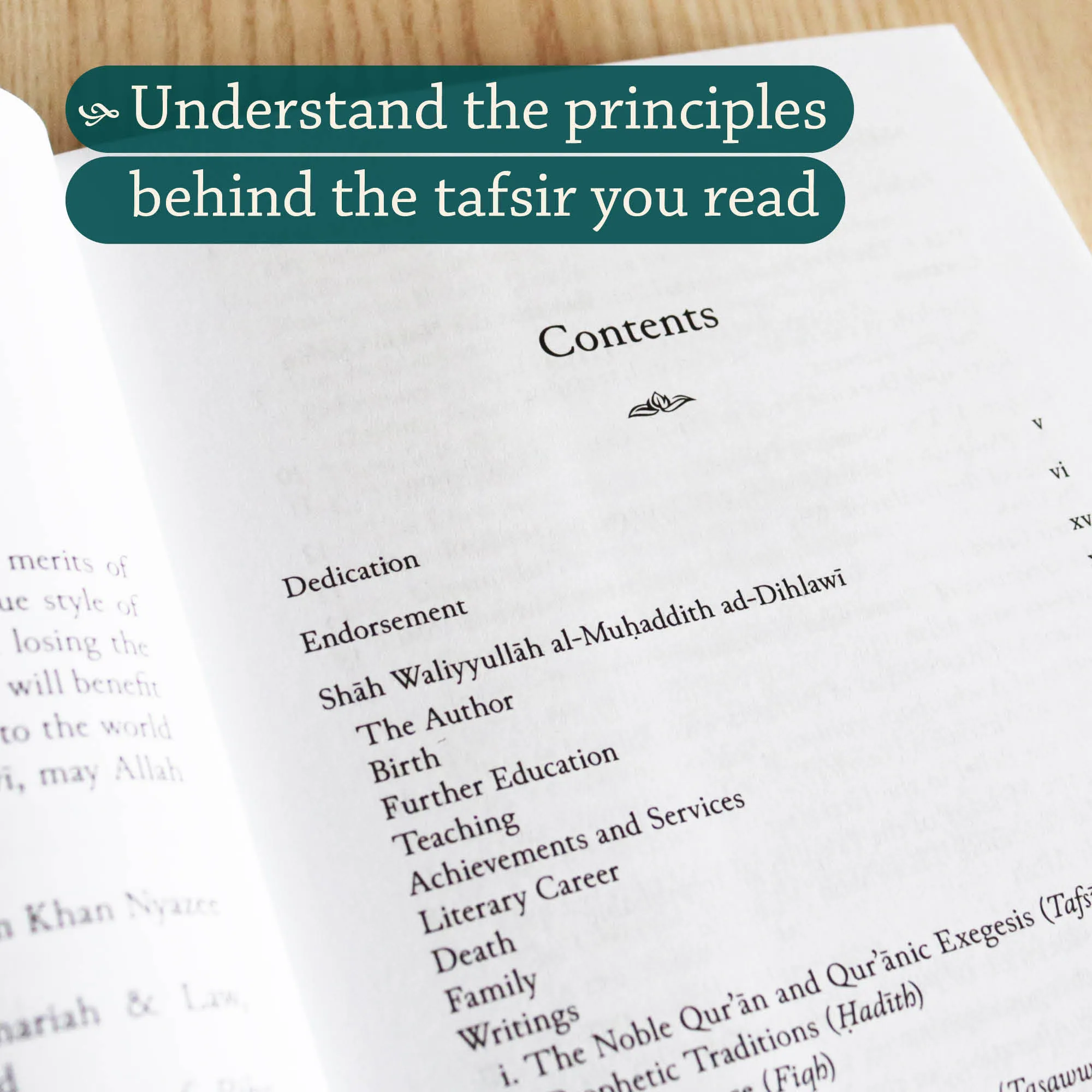 Contents page of Al-Fawz al-Kabir fi usul at-Tafsir by Shah Waliyyullah Dihlawi, Tahir Kiani. Qur’anic Hermeneutics, science of interpretation by Ta-Ha Publishers