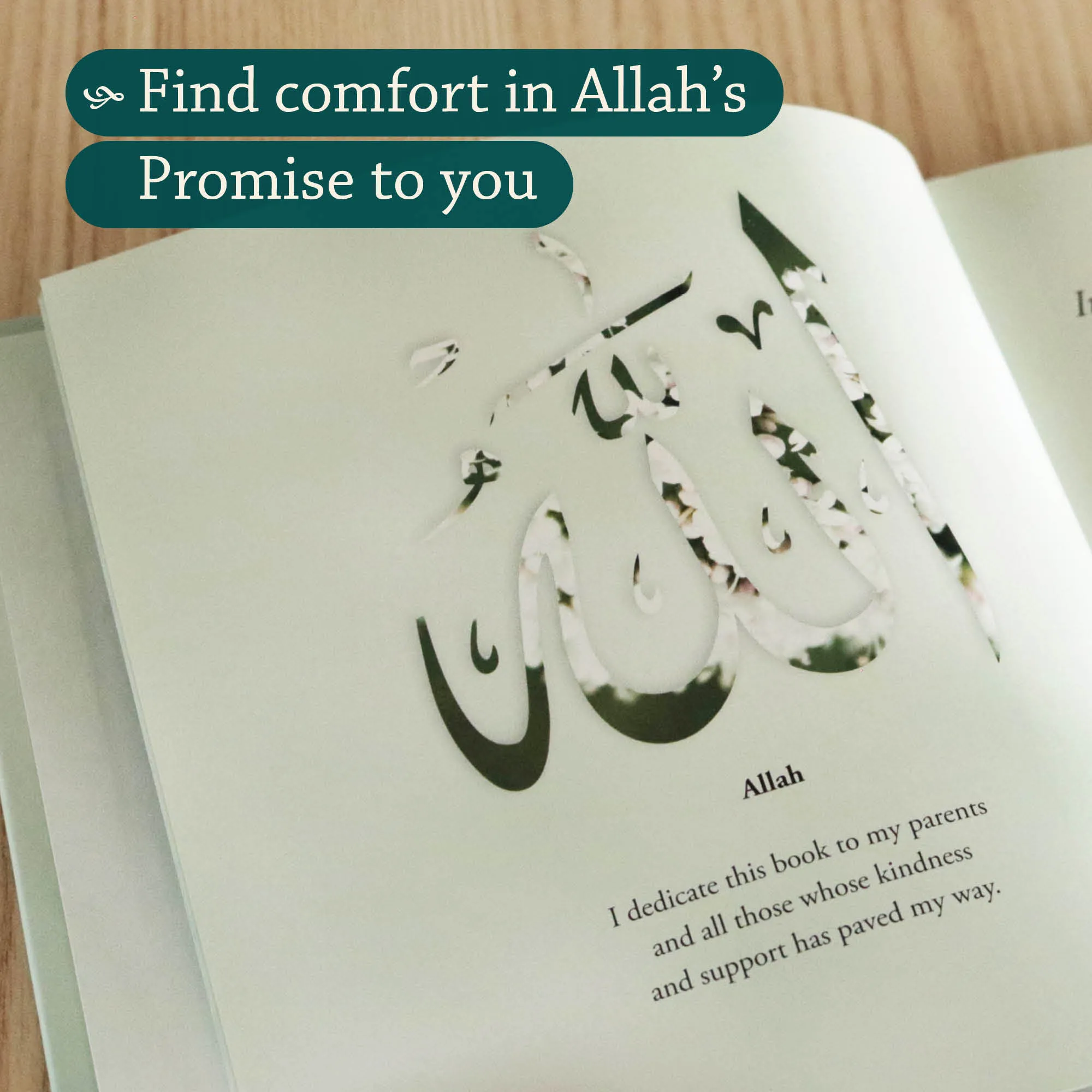 Page close up of A Gift for the Bereaved Parent by Zamir Hussain. Muslim child loss guide by Ta-Ha Publishers