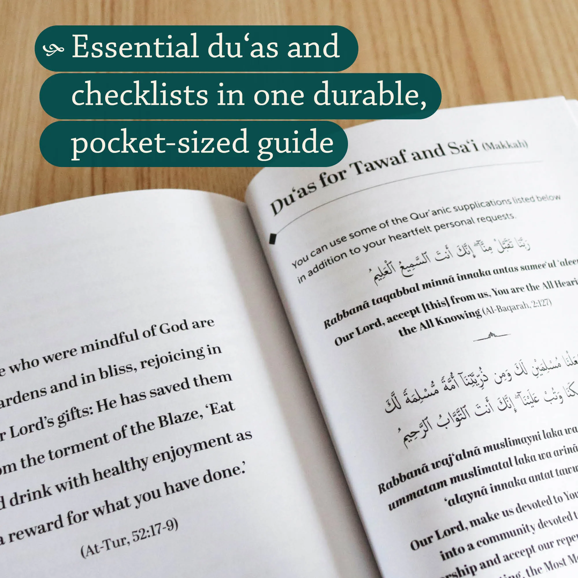 Page close up of The Ultimate Hajj & ‘Umrah by Nabeelah Niaz. Mindful pilgrimage handbook by Ta-Ha Publishers