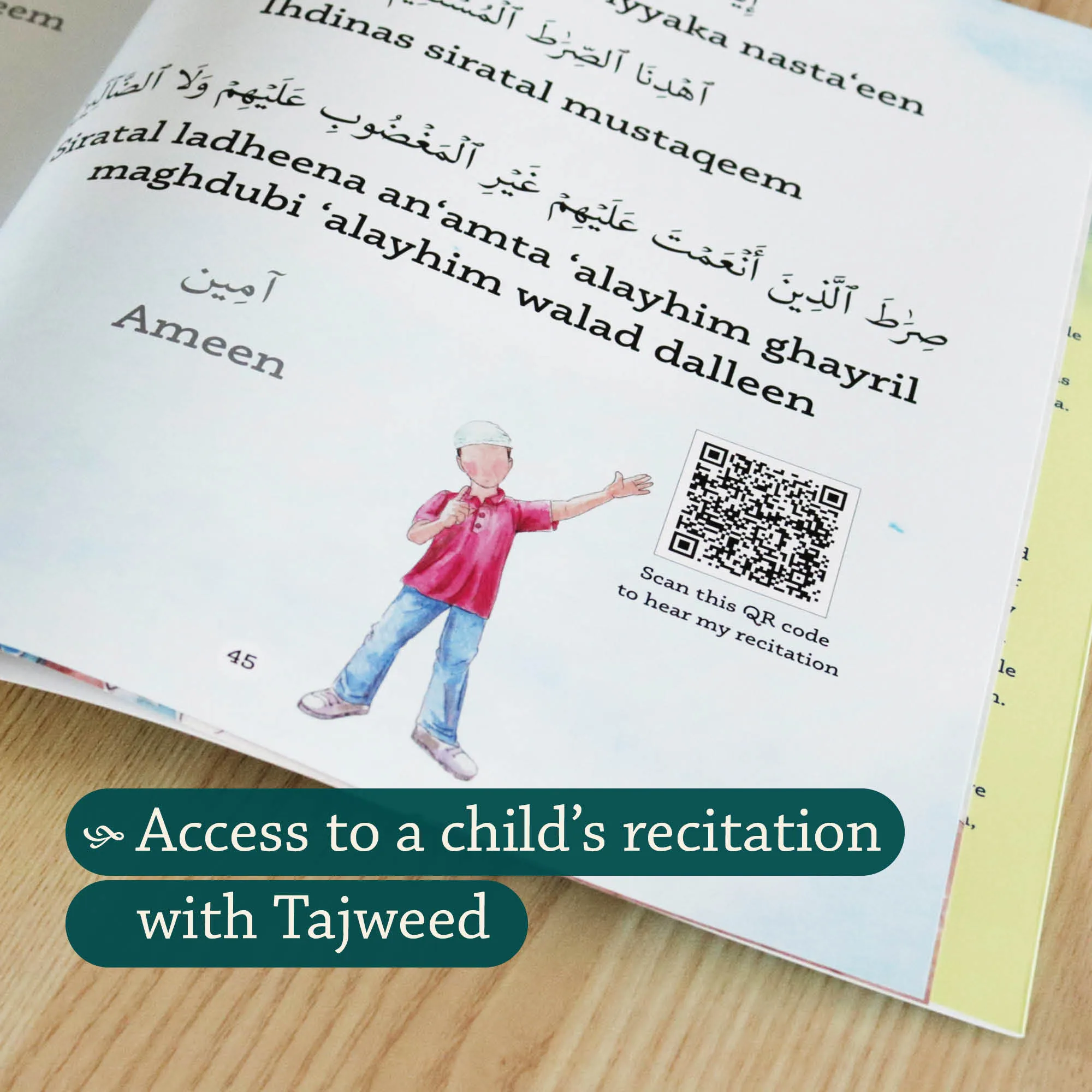 Page detail of Surah Al-Fatihah by Faisal Malik. Children’s Fatihah tafsir by Ta-Ha Publishers