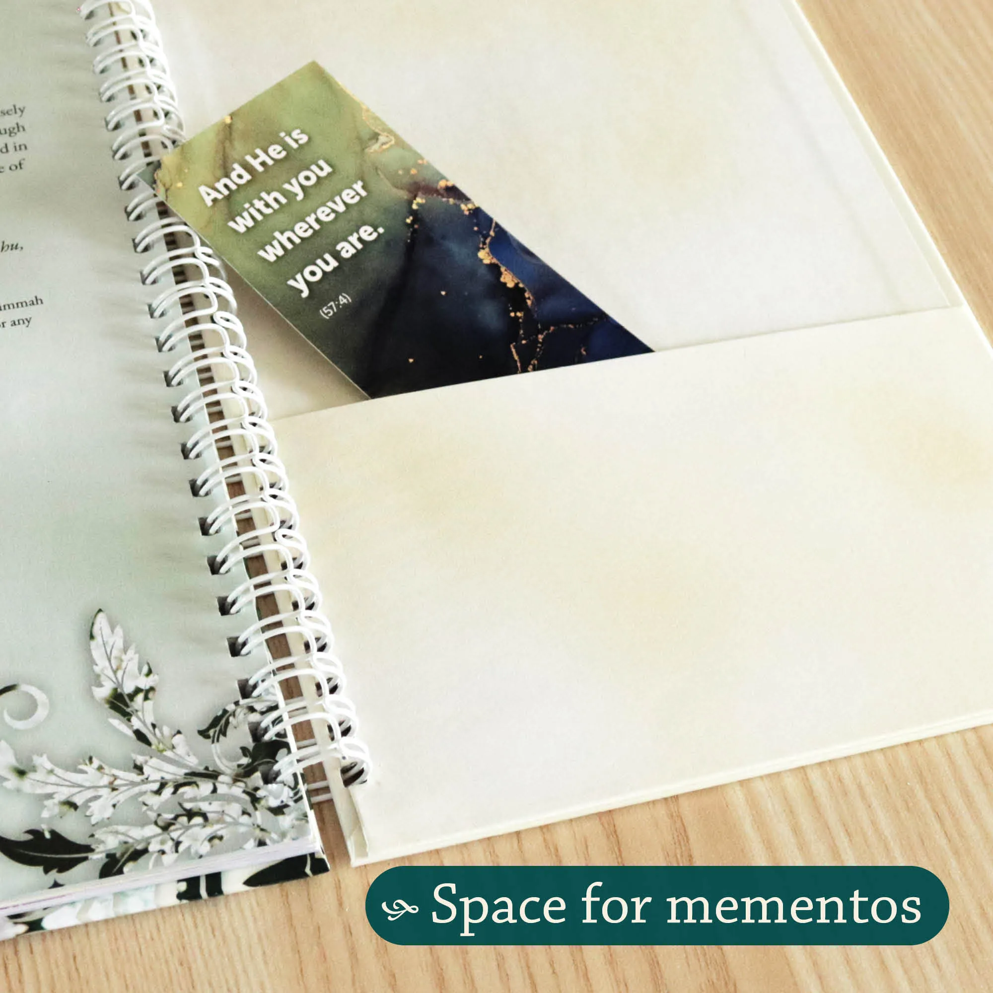 Inside Page mementos of A Muslim Parent’s Guided Journal for Miscarriage and Stillbirth by Zamir Hussain. Miscarriage stillbirth Islamic journal by Ta-Ha Publishers