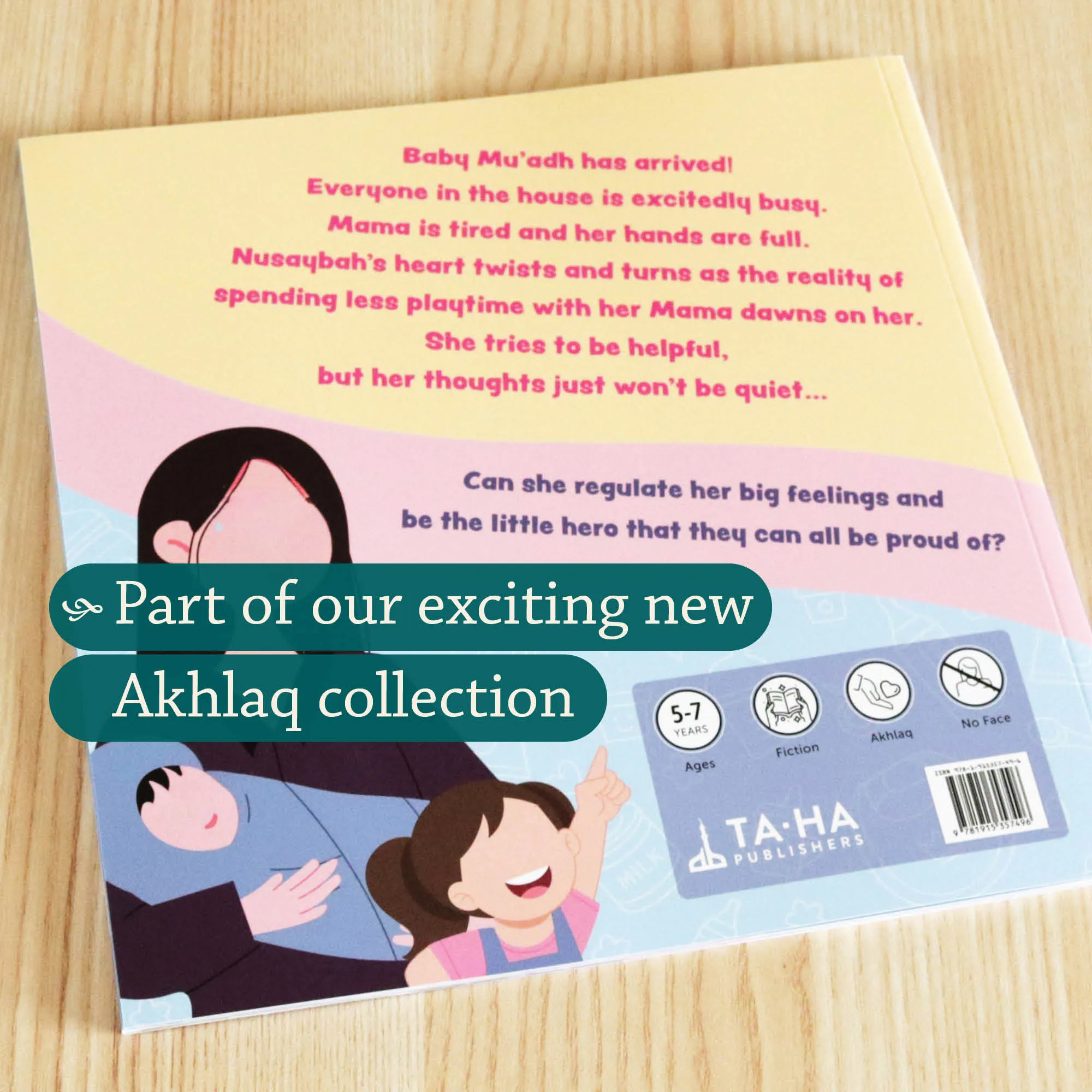 Back Cover of Nusaybah’s Little Big Help by Syeda Minaa Kazmi. Islamic character storybook by Ta-Ha Publishers